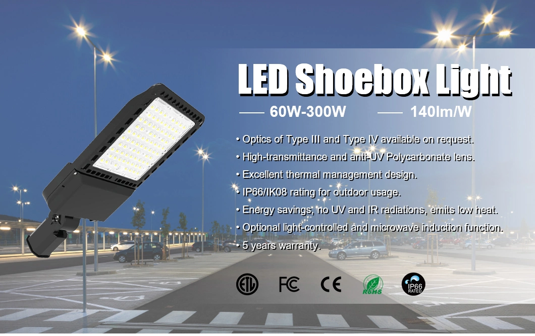 Commercial LED Parking Lot Lights LED Shoebox Outdoor Area Street Lighting