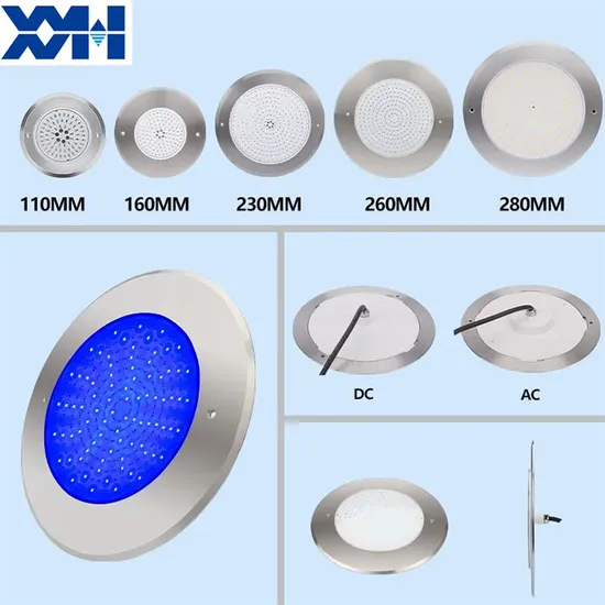 2022 Hot Selling IP68 Super Thin 7.5mm AC12V 316 Stainless Steel RGBW SMD LED Underwater Swimming Pool Light with Remote